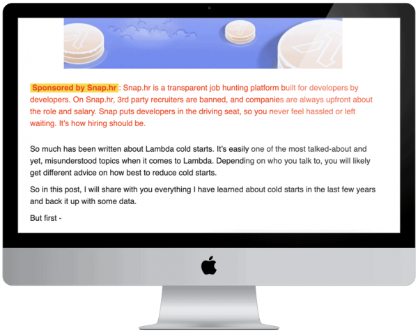 newsletter sponsorship example